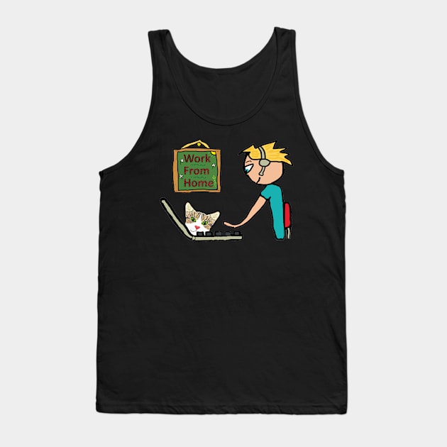 Work From Home Tank Top by Mark Ewbie